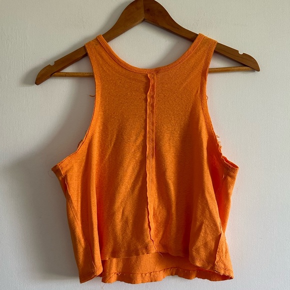 Free People We the Free Orange Boho Window Knit Floral Embroidered Tank Top - Picture 6 of 10